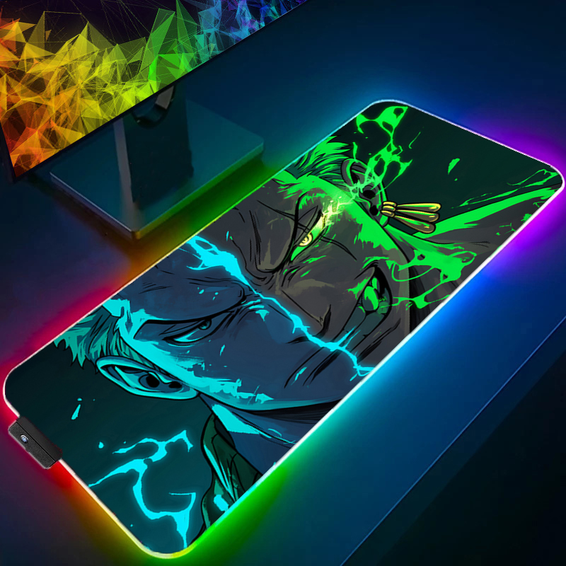 Tech Accessories Pc - Uma peça zoro mouse pad rgb