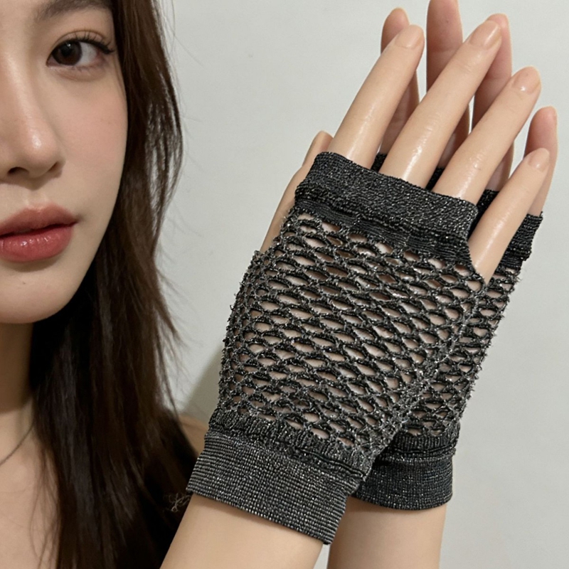 Tech Girl Accessories - Luvas de Rede Punk Sem Dedos